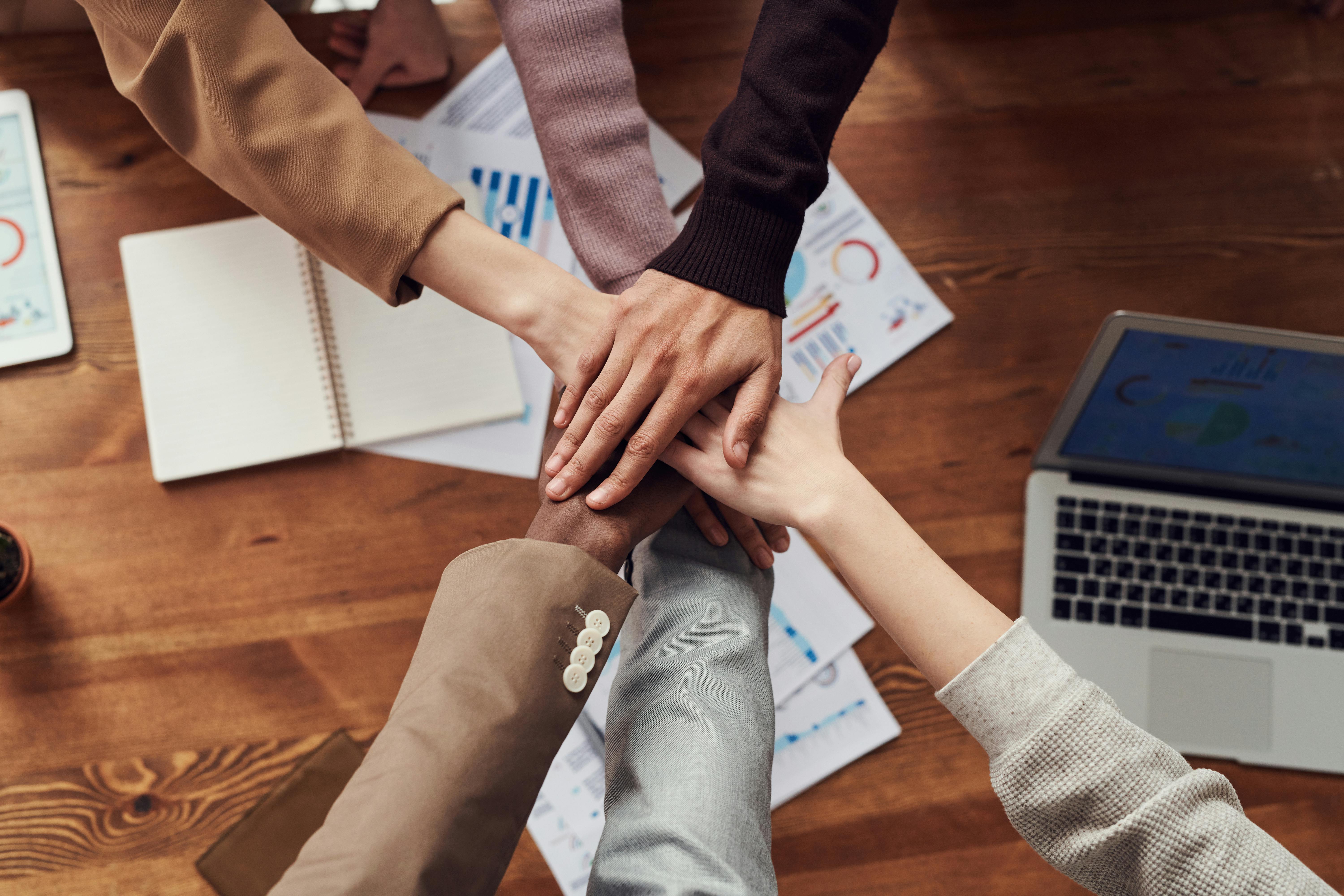 Large group of professionals networking at a tech conference